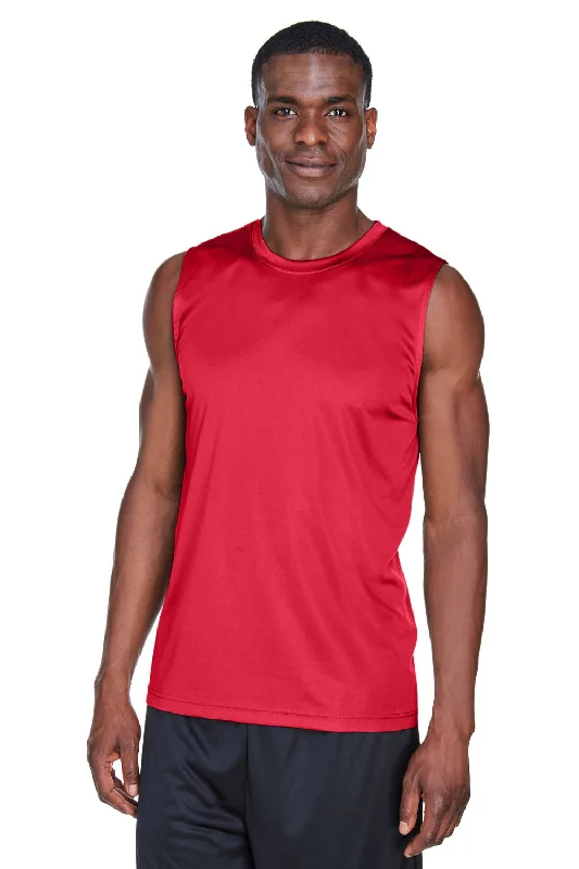 Team 365 Mens Zone Performance Muscle Moisture Wicking Tank Top - Red crossback tank top