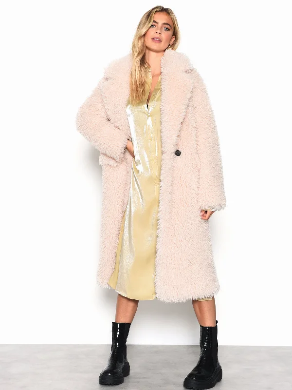 Glamorous Cream Teddy Bear Faux Fur Coat Three-Quarter Sleeve Elbow Sleeve Wrist Sleeve Glamorous Cream Teddy Bear Faux Fur Coat Three-Quarter Sleeve Elbow Sleeve Wrist Sleeve