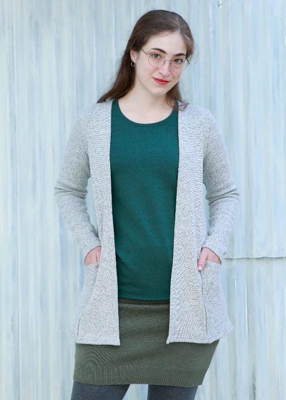Silver Quinn Cardigan Real Fur Shearling Chenille
