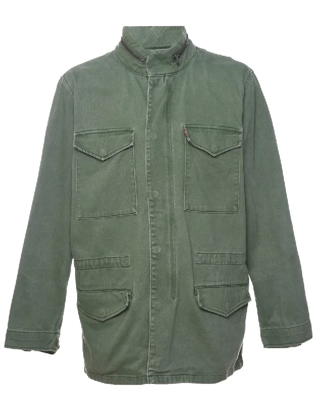 Levi's Green Utility Jacket - XL Zip Front Button Front Snap Front