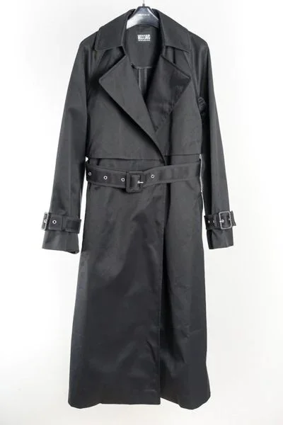 Piping Trench Coat (Black) Parka Anorak Hoodie