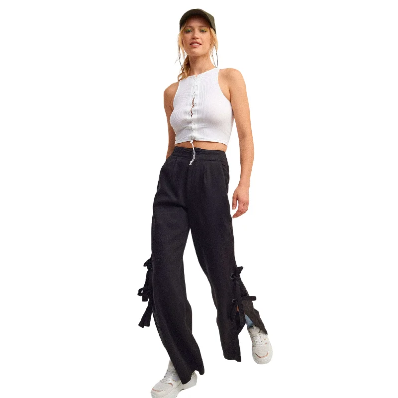 OXXO - Trousers with Leg Detail Tencel Trousers Designer Luxury