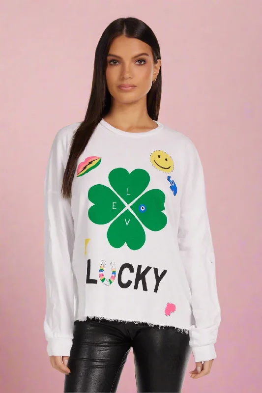 Lauren Moshi Lee Lucky Clover Sweater Handmade Hand-knitted Hand-woven