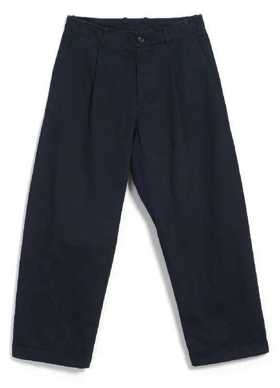 BOBBY 27-56-3 | Wide Pleated Everyday Trousers | Navy Trousers High Rise Slim Fit