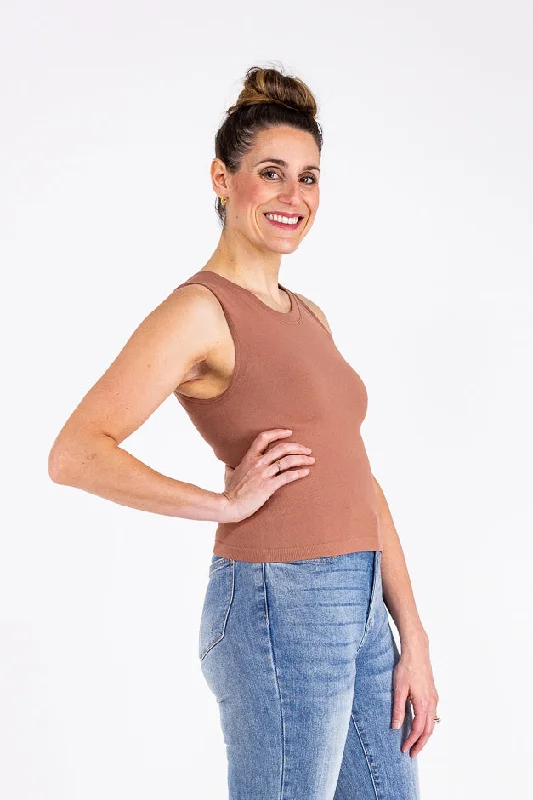 Crew Love Womens Seamless Ribbed Tank Top lavender tank top
