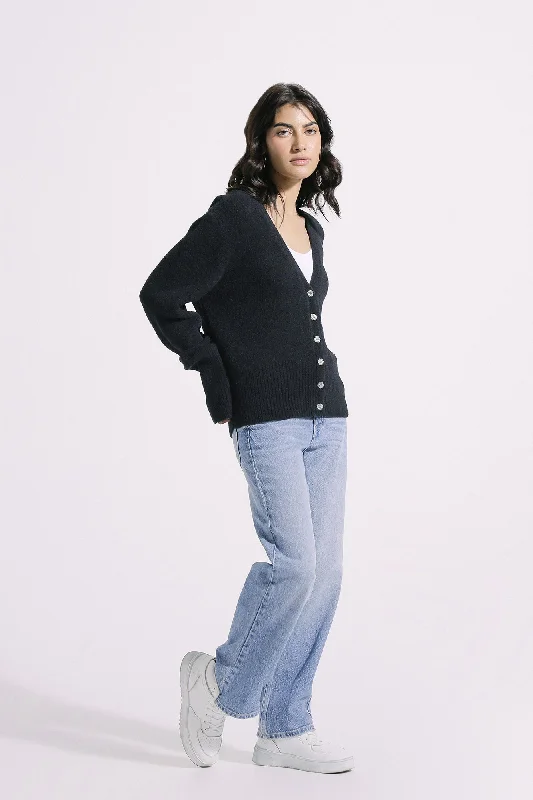 KNIT CARDIGAN WITH GEM BUTTONS (E0528/108/902) Iron Safe Non-Iron Wrinkle Free