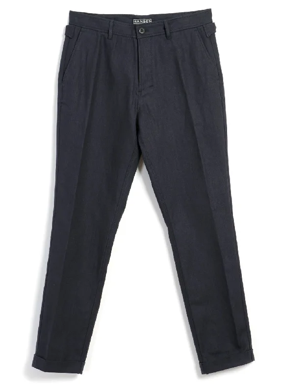 FINN | Side Buckle Regular Trousers | Dark Blue Trousers trendy modern