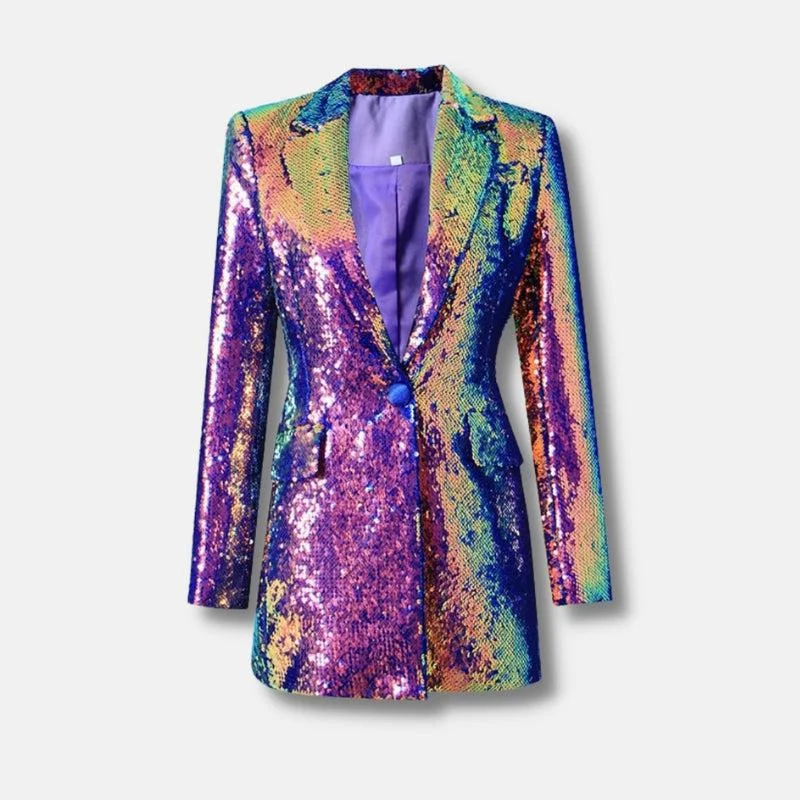 Premium Sequin Long Blazer Women's Handmade Blazer