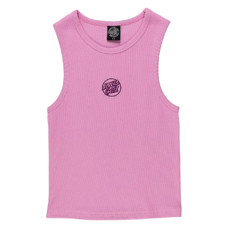 Santa Cruz Womens Vest Partial Dot Emb Tank - Fondant Pink floral tank top