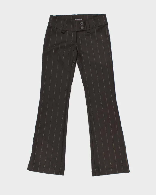 Vintage Y2k 00s Streetwear Brown Pin Striped Trousers - W31 L33 Trousers Bootcut Casual Vintage Y2k 00s Streetwear Brown Pin Striped Trousers - W31 L33 Trousers Bootcut Casual