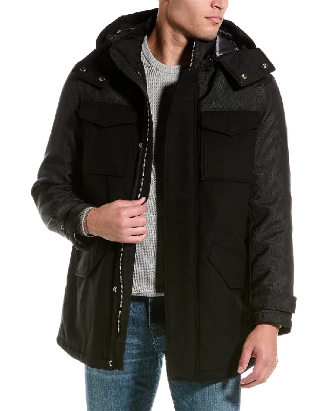 Armani Exchange Caban Wool-Blend Coat Blazer Duffle Coat Pea Coat