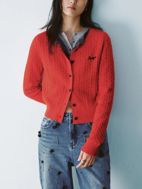 Knitted Cardigans Striped Floral Plaid