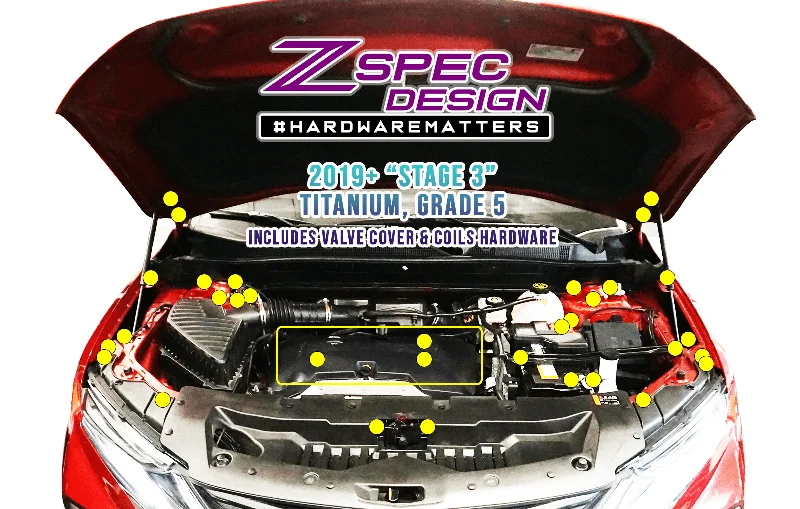 ZSPEC "Stage 3" Dress Up Bolts® Fastener Kit for '19+ Chevy Blazer C1, Grade-5 Titanium Women's Elegant Suit