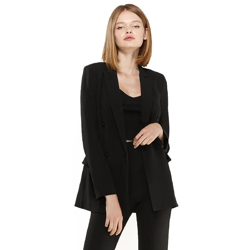 Women's Double Breasted Blazer In Black Women's Vintage Suit