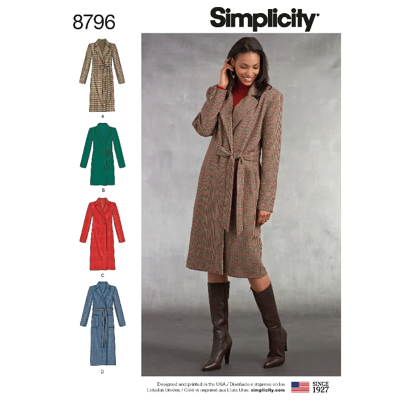 Simplicity Pattern 8796 Misses/ Petite Lined Coat Cardigan Sweater Pullover