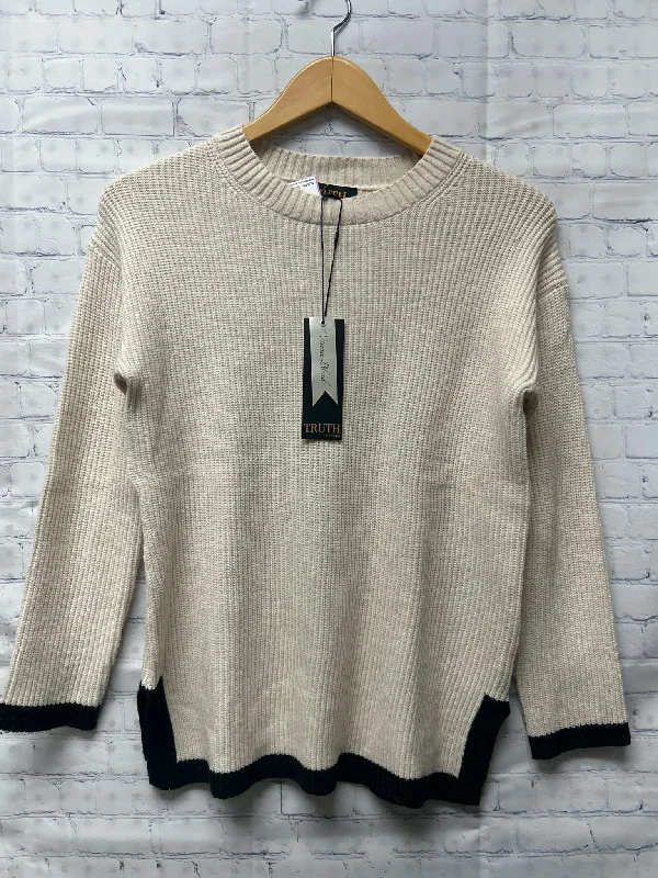 Size Small Ladies Cream Sweater Mesh Fabric Canvas Fabric Denim Fabric