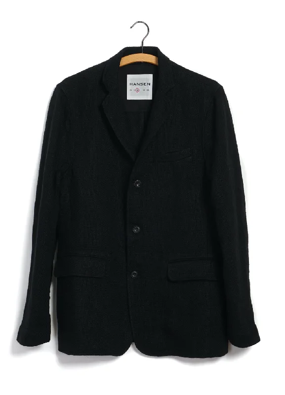 CHARLIE 29-58-2 | Easy Three Button Blazer | Black Gauze Women's Vacation Suit