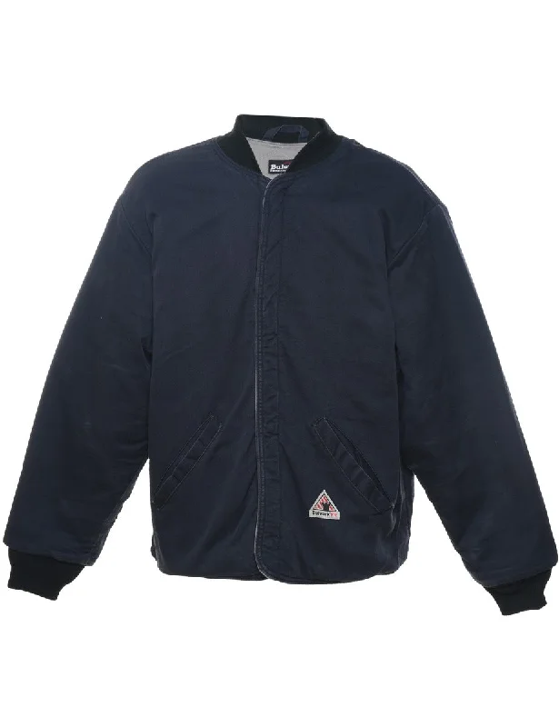 Classic Navy Workwear Jacket - XL Welt Pockets Slit Pockets Flap Pockets
