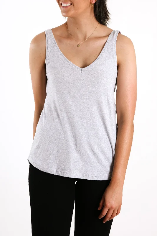 Ricky Tank Grey Marle strappy tank top