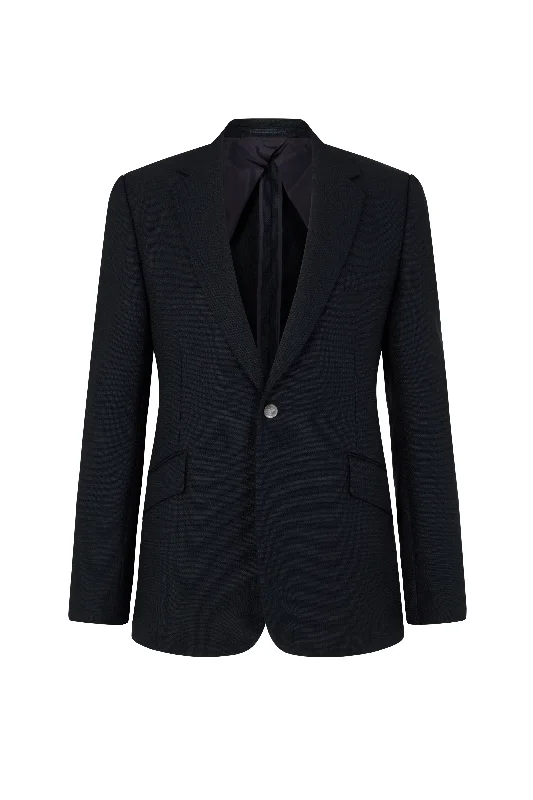 Navy Hopsack Blazer Women's Vintage Jacket