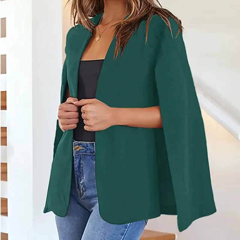 Women Fashion Casual Solid Color Blazer Cape Coat Women's Boutique Jacket