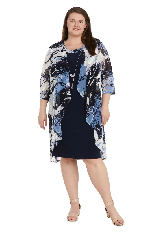 R&M Richards 9987W Short Mother of the Bride Dress Plus Size Jacket Dress Welt Pockets Slit Pockets Flap Pockets R&M Richards 9987W Short Mother of the Bride Dress Plus Size Jacket Dress Welt Pockets Slit Pockets Flap Pockets