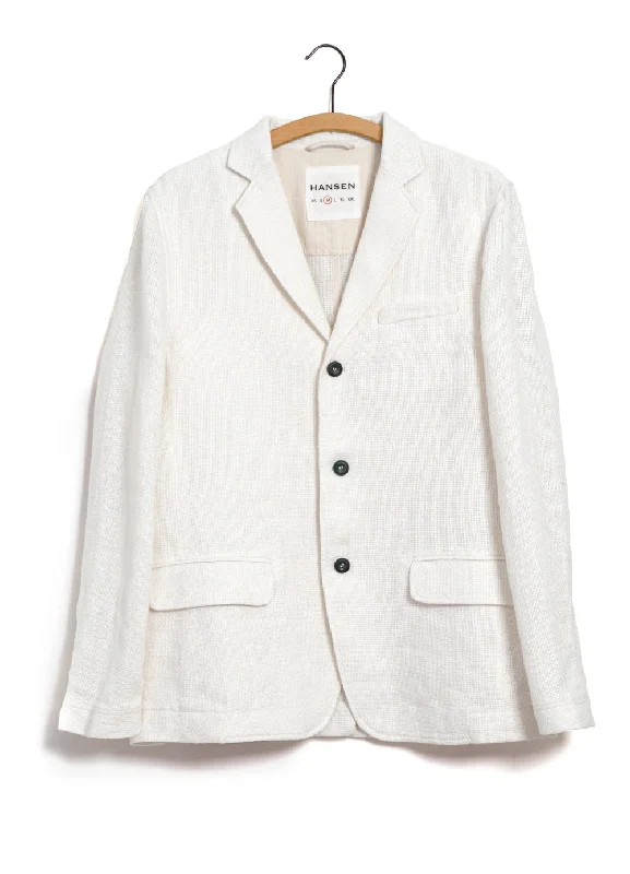 CHARLIE 29-58-1 | Easy Three Button Blazer | Off White Gauze Women's Travel Jacket