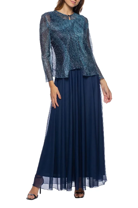 Marina Long Metallic Top Chiffon Jacket Dress One-Shoulder Jacket Off-the-Shoulder Jacket Asymmetrical Jacket Marina Long Metallic Top Chiffon Jacket Dress One-Shoulder Jacket Off-the-Shoulder Jacket Asymmetrical Jacket