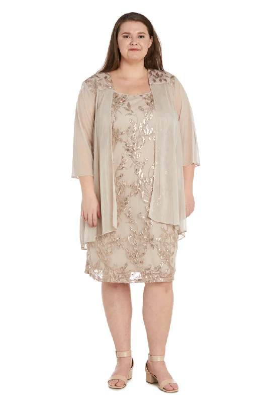 R&M Richards 2739W Plus Size Two Piece Short Jacket Dress Zip Front Button Front Snap Front R&M Richards 2739W Plus Size Two Piece Short Jacket Dress Zip Front Button Front Snap Front