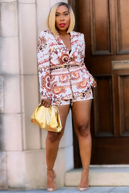 Monique Fancy Blazer and Shorts Suit Set Women's Classic Suit