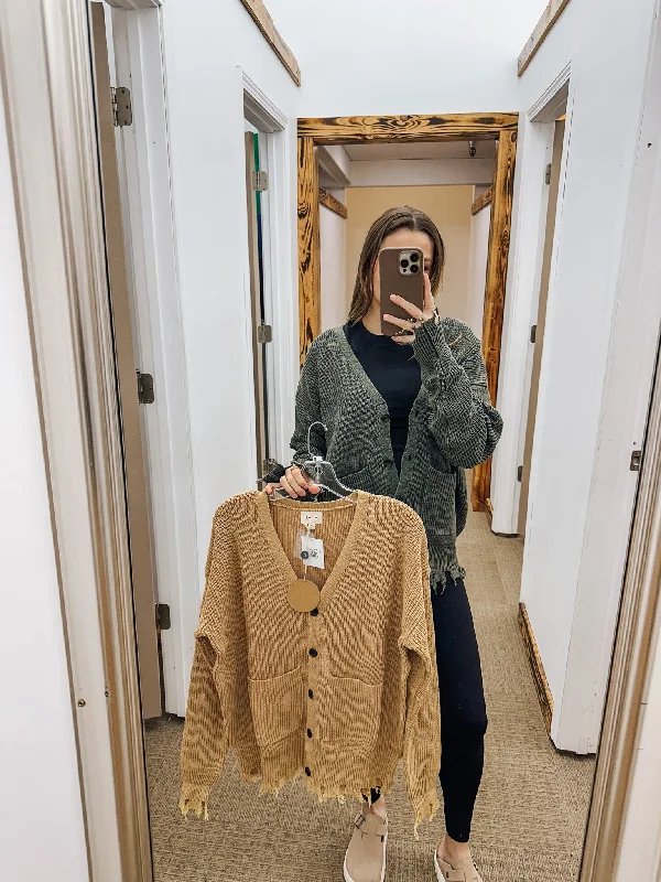 Chilly Stroll Knit Sweater Cardigan -2 Colors Elegant Classic Vintage