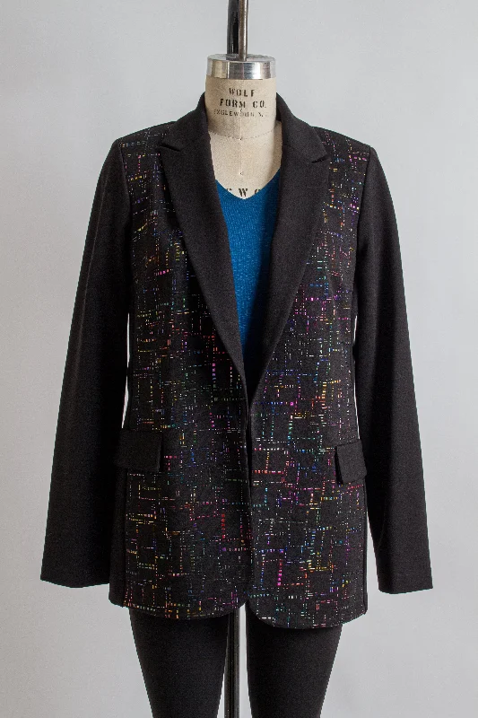 Black/ Multicolor Blazer Slim Fit Blazer