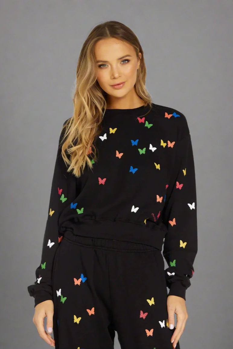 Lauren Moshi Spalding Mini Butterflies Crop Sweater Wool Sweater Cotton Sweater Cashmere Sweater Lauren Moshi Spalding Mini Butterflies Crop Sweater Wool Sweater Cotton Sweater Cashmere Sweater