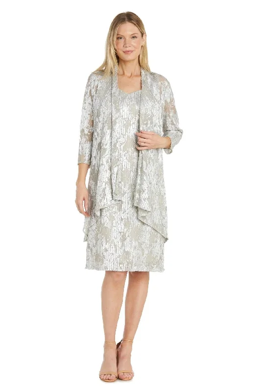 R&M Richards 1180P Short Petite Metallic Printed Jacket Dress Faux Fur Fabric Real Fur Fabric Shearling Fabric R&M Richards 1180P Short Petite Metallic Printed Jacket Dress Faux Fur Fabric Real Fur Fabric Shearling Fabric