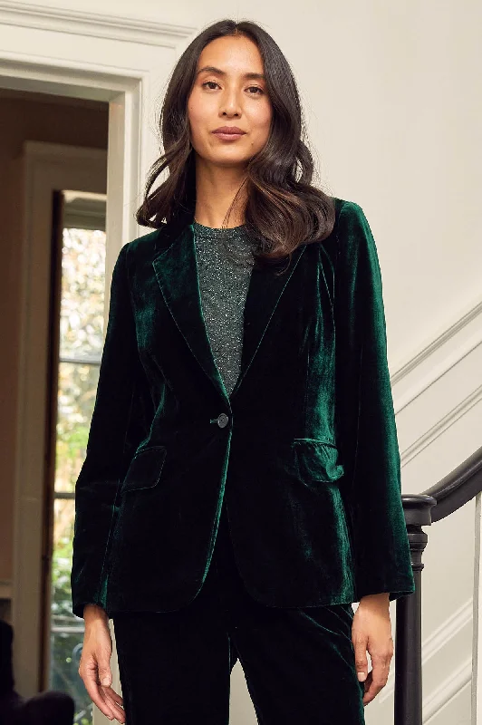 Asha Velvet Blazer | Emerald Women's Luxurious Jacket