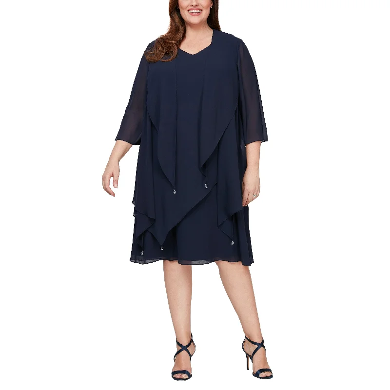Alex Evenings 8492010 Short Sleeveless Plus Size Jacket Dress V-Neck Jacket Boat Neck Jacket Square Neck Jacket Alex Evenings 8492010 Short Sleeveless Plus Size Jacket Dress V-Neck Jacket Boat Neck Jacket Square Neck Jacket