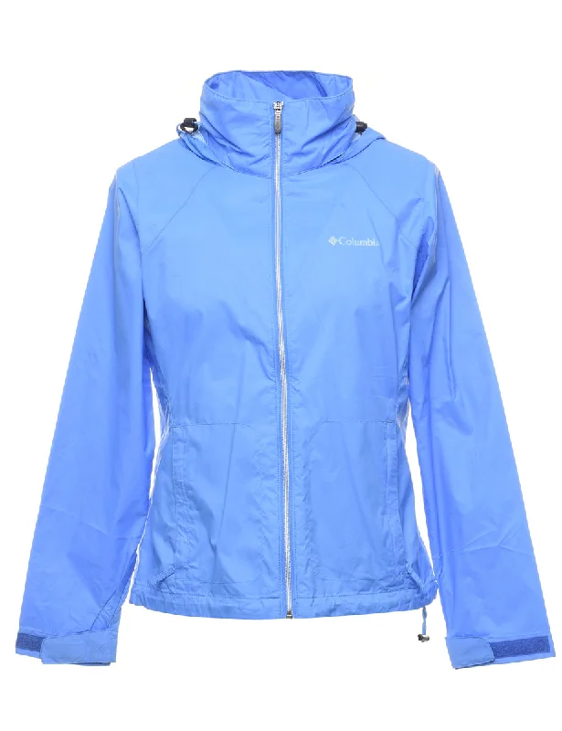Columbia Hooded Blue Classic Nylon Jacket - S Front Pockets Side Pockets Patch Pockets Columbia Hooded Blue Classic Nylon Jacket - S Front Pockets Side Pockets Patch Pockets