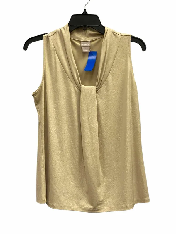Chico's Size 1 (S) Gold Shimmer Tank Top coral tank top