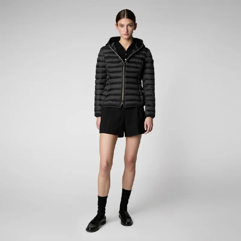 Woman's Alexis Hooded Puffer Jacket in Black Appliqued Jacket Beaded Jacket Sequined Jacket Woman's Alexis Hooded Puffer Jacket in Black Appliqued Jacket Beaded Jacket Sequined Jacket