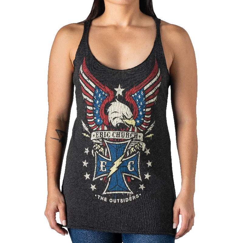 Ladies Black Eagle Tank peekaboo tank top
