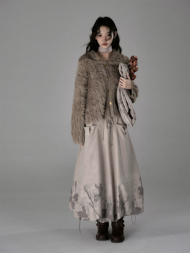 Loose wool cardigan jacket【s0000005556】 Denim Fabric Leather Fabric Suede Fabric