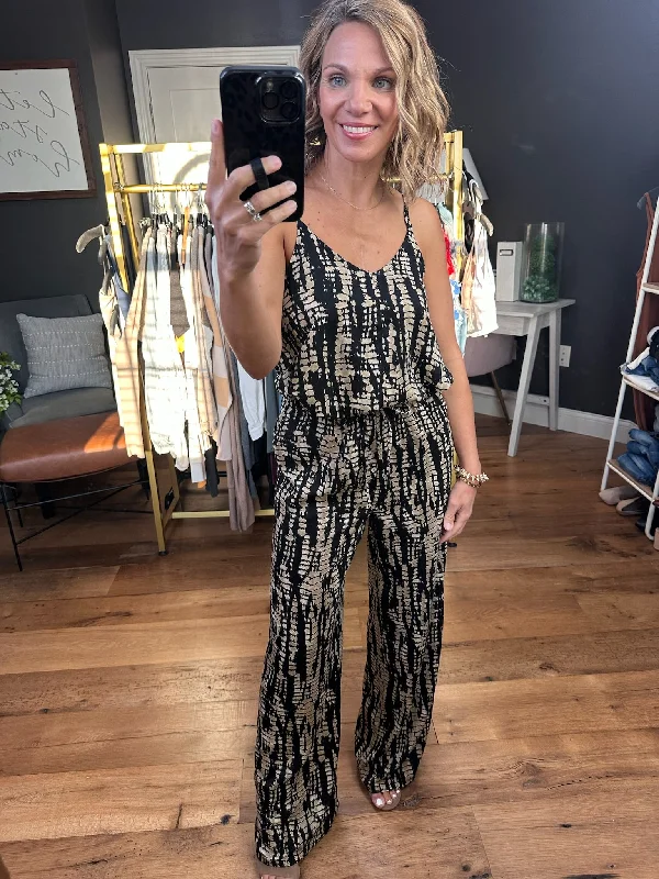 Through the City Tank + Pant 2-Piece Set - Black vibrant tank top