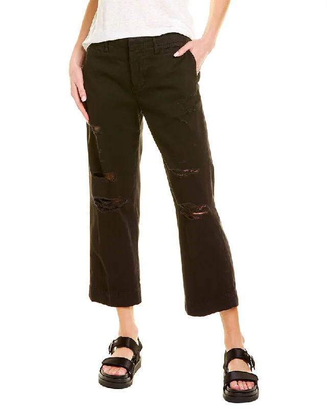 FRAME Denim Le Tomboy Washed Noir Rips Trouser Trousers Denim Distressed