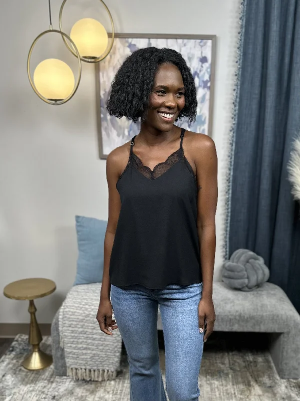 A Little Spice Women's Lace Cami Tank Top v-neck tank top