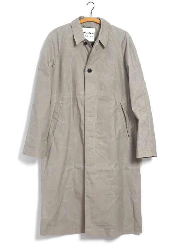 MORTEN 29-72-5 | Long Coat | Waxed Concrete Tweed Herringbone Houndstooth