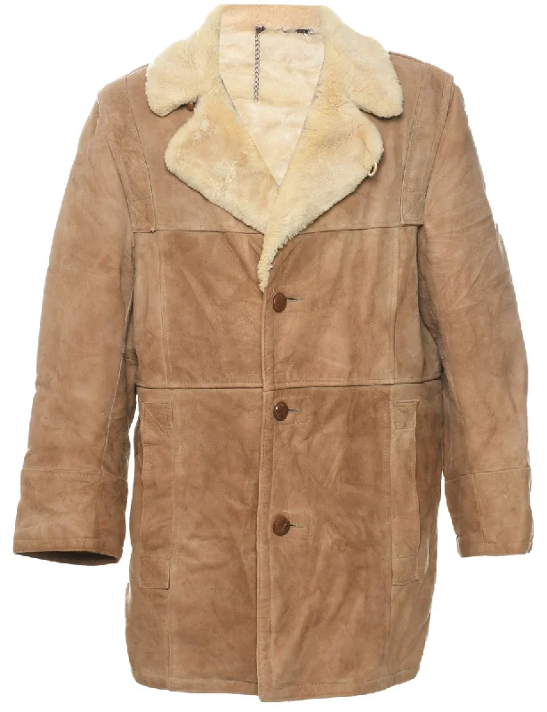 London Fog Shearling Suede Jacket - L Lace Jacket Ribbed Jacket Sequined Jacket