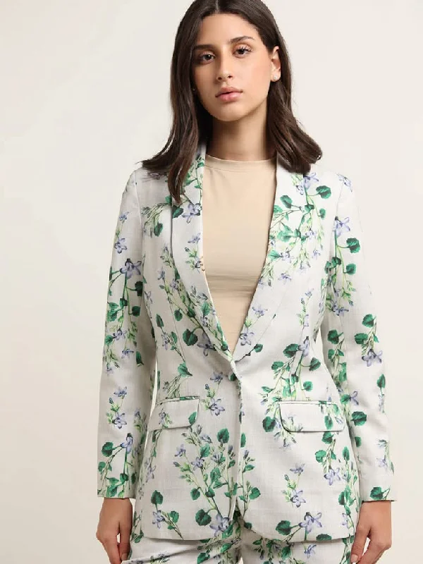 Wardrobe Multicolour Floral Printed Blazer Women's Travel Jacket