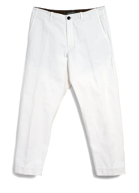TRYGVE | Wide Cut Cropped Trousers | Off White Trousers stylish modern