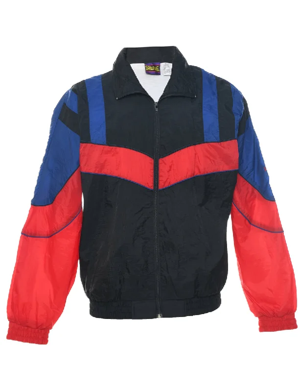 Colour Block Nylon Jacket - M Satin Fabric Silk Fabric Chiffon Fabric
