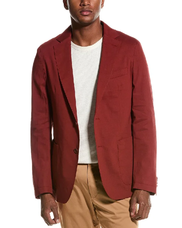 BOSS Hugo Boss Hanry Slim Fit Linen-Blend Blazer Women's Vintage Jacket